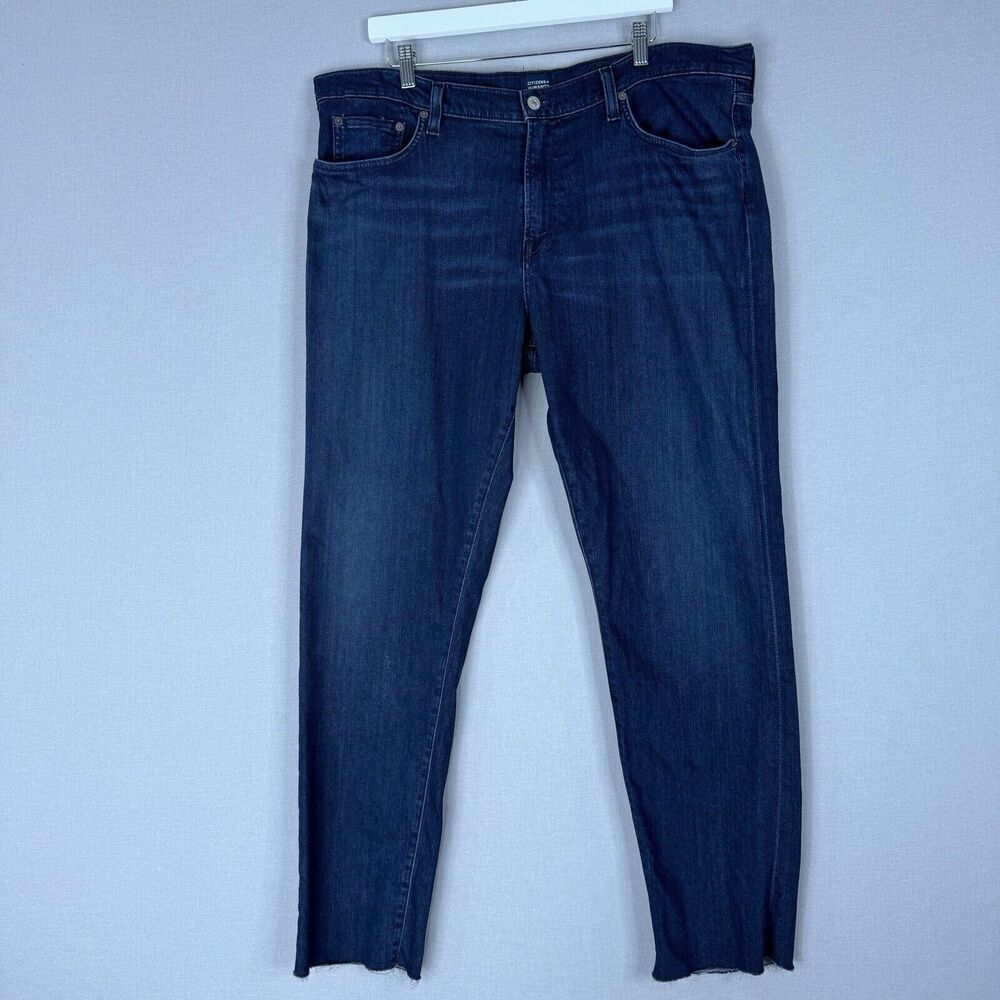 Citizens Of Humanity Mens Jeans 40 Blue London Slim Taper Raw Hem Stretch Denim